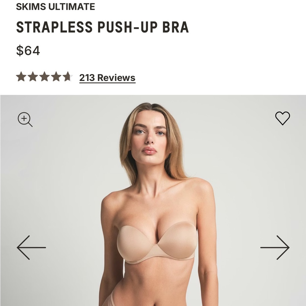 🆕 NWT SKIMS ULTIMATE Strapless Push-Up Bra - CLAY - 36 C - Picture 3 of 10